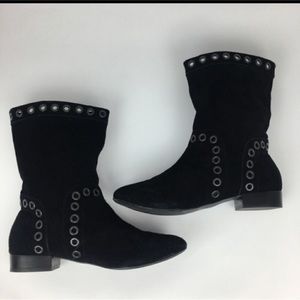 Victor Alfaro Black Eyelet Boots Size 9M